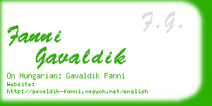 fanni gavaldik business card